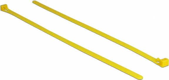 Lidhëse kabllosh DeLOCK 18761, të ripërdorshme, najlon, 300 mm, 7.6 mm, 100 copë, e verdhë