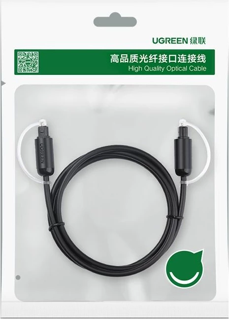 Kabllo optike Toslink audio UGREEN 70892 2 m, e zezë, paketim Polybag