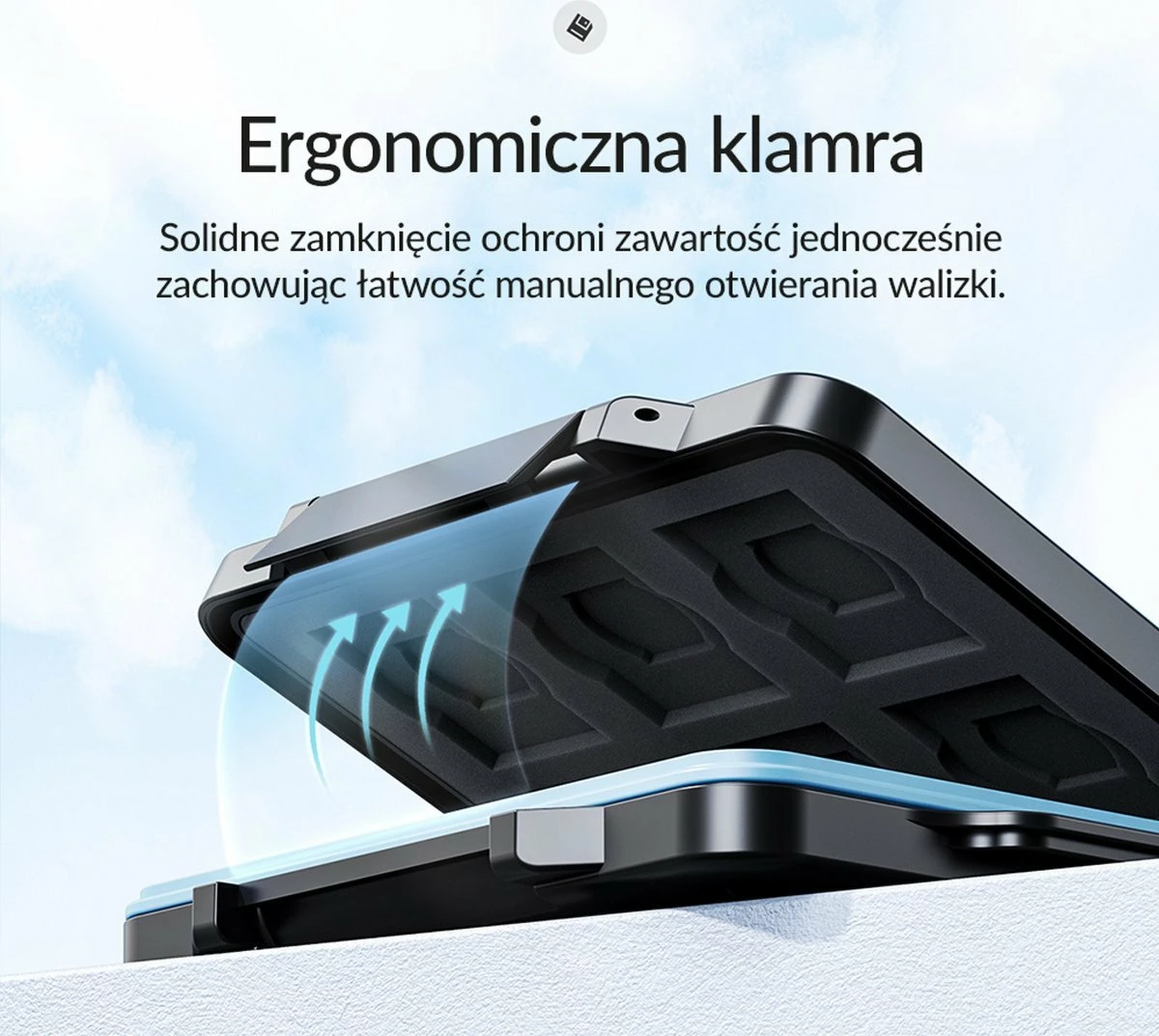 Kuti për karta SD/microSD Orico PHCD-3-BK-BP, për 12 SD + 12 microSD, me karabiner, e zezë