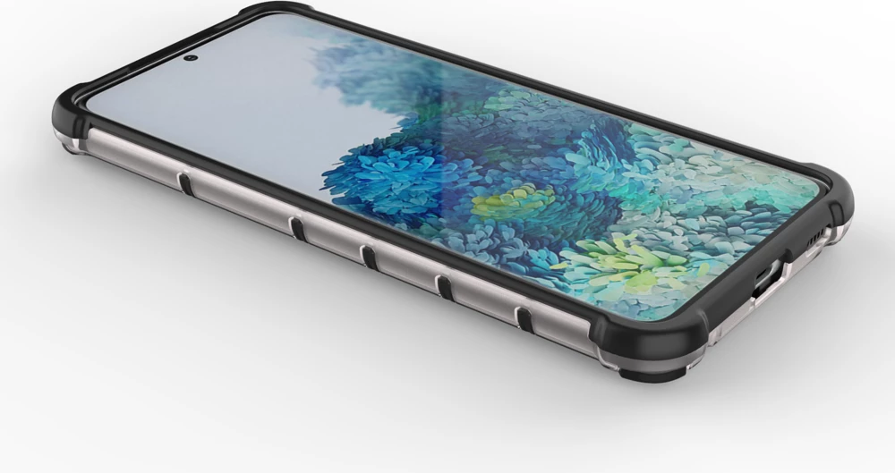 Mbështjellës Hurtel Honeycomb Case për Samsung Galaxy S21+ 5G, i zi