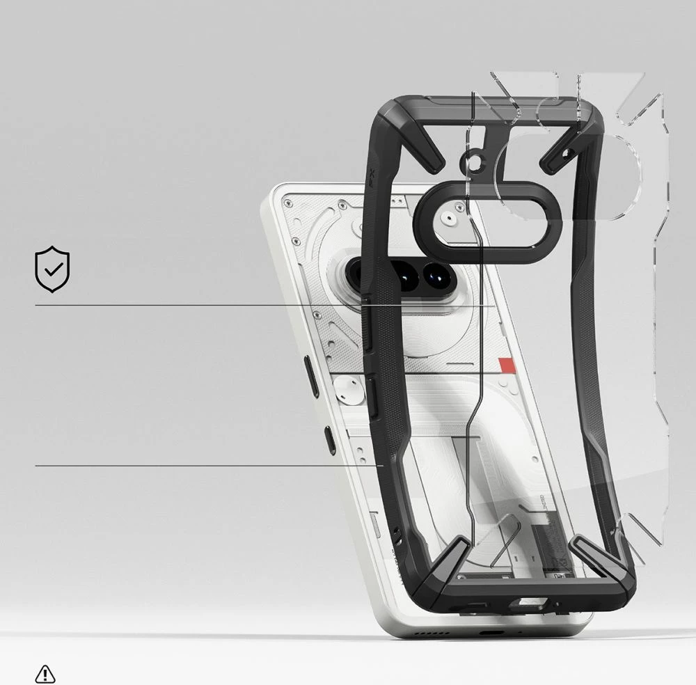 Mbështjellës Ringke Fusion X për Nothing Phone 3A, i zi
