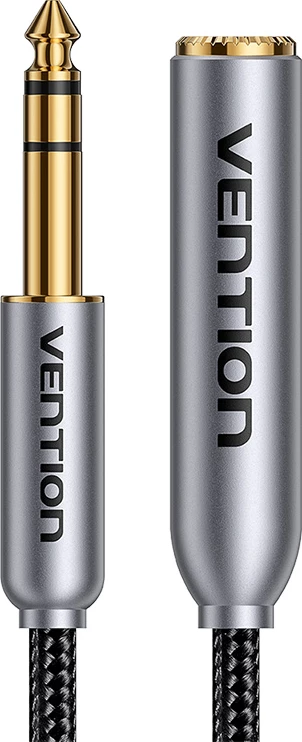 Kabllo audio Vention BCXHH, 6.35mm mashkull në femër, 2m, e zezë