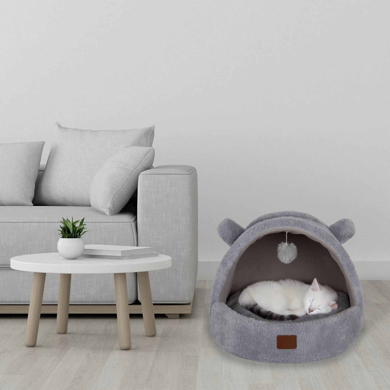 Shtrat për kafshë shtëpiake Tom Cat, ngjyrë gri