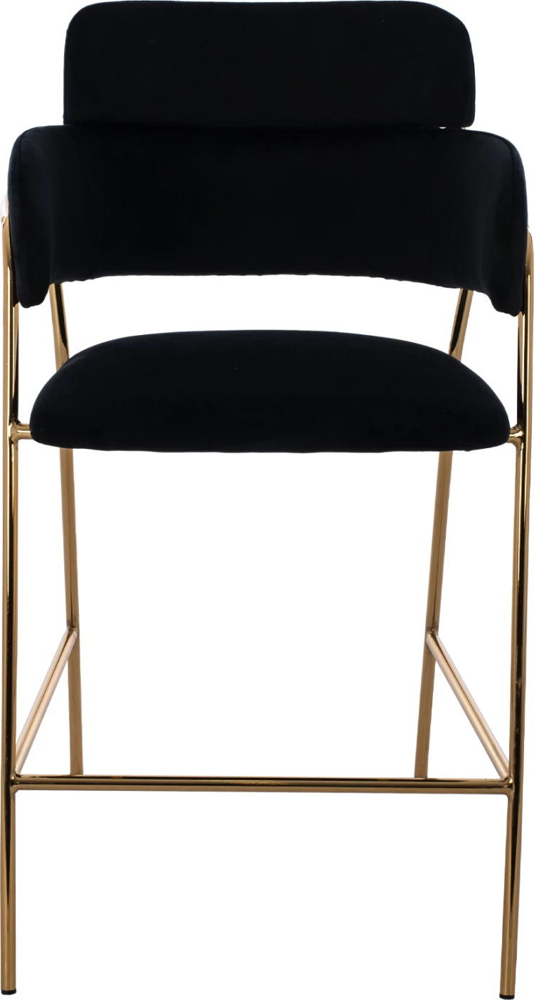 Karrige mesatare për bar, FH8735.04, kadife e zezë, kornizë e artë, 54x58x95 cm., set prej 2 copë