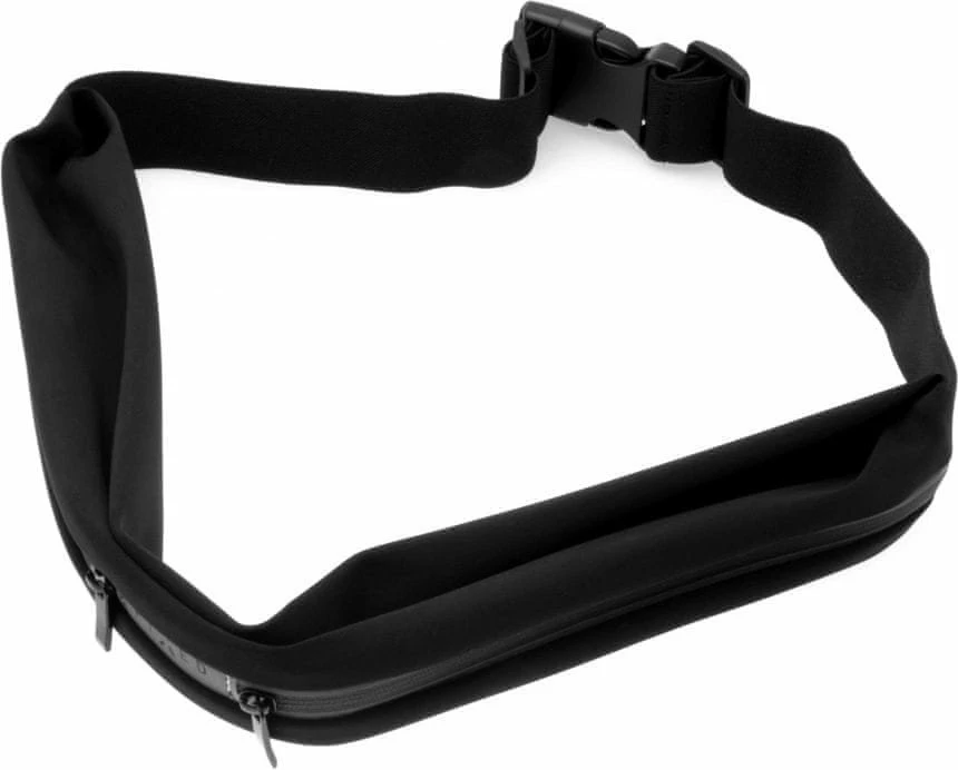 Rrip sportiv Fixed Sportbelt Duo, 2 xhepa me zinxhir, rregullim 68-160 cm, reflektues, i zi