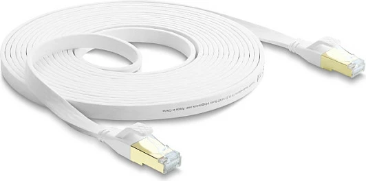 Kabëll rrjeti DeLOCK RJ45 Cat8.1, 40Gbps, 5m, i sheshtë, i bardhë
