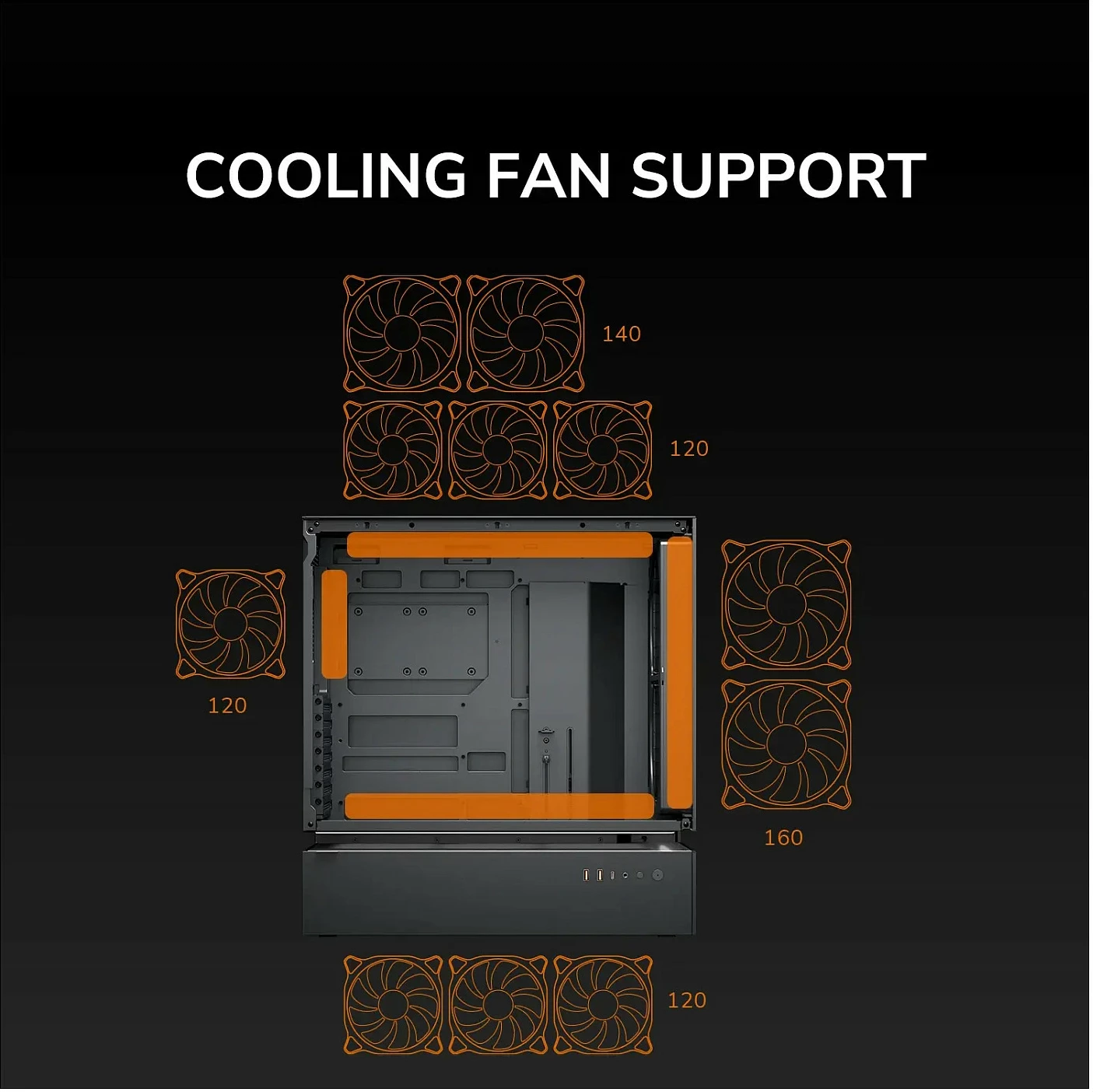 Kasë COUGAR CFV235 Mesh ARGB Midi Tower, ATX/microATX/Mini-ITX, xham i temperuar, e zezë