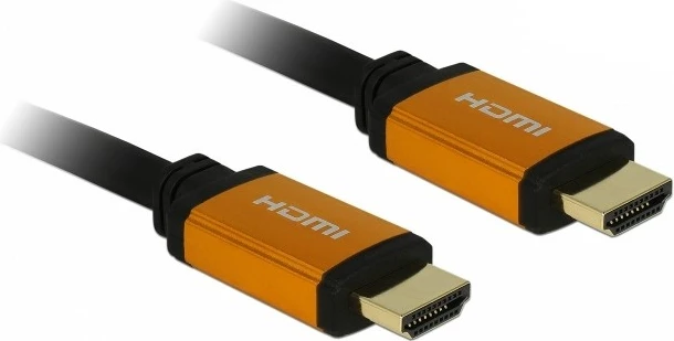 Kabllo HDMI DeLOCK 85726, 0.5m, 48 Gbit/s, 8K, e zezë/artë