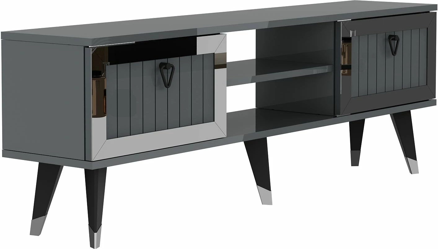 Komodë për TV Skye Decor, Lidya, anthracite, argjend