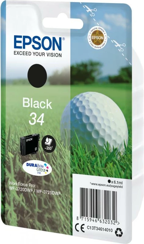 Kartush bojë, Epson, 34 (C13T34614010), DURABrite Ultra 6.1 ml, e zezë