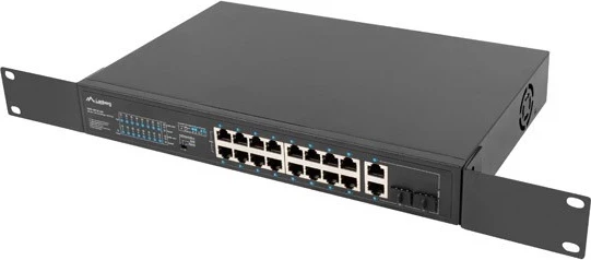 Switch LANBERG RSFE-16P-2C-250, 16 porte, për kabinetë, pa menaxhim