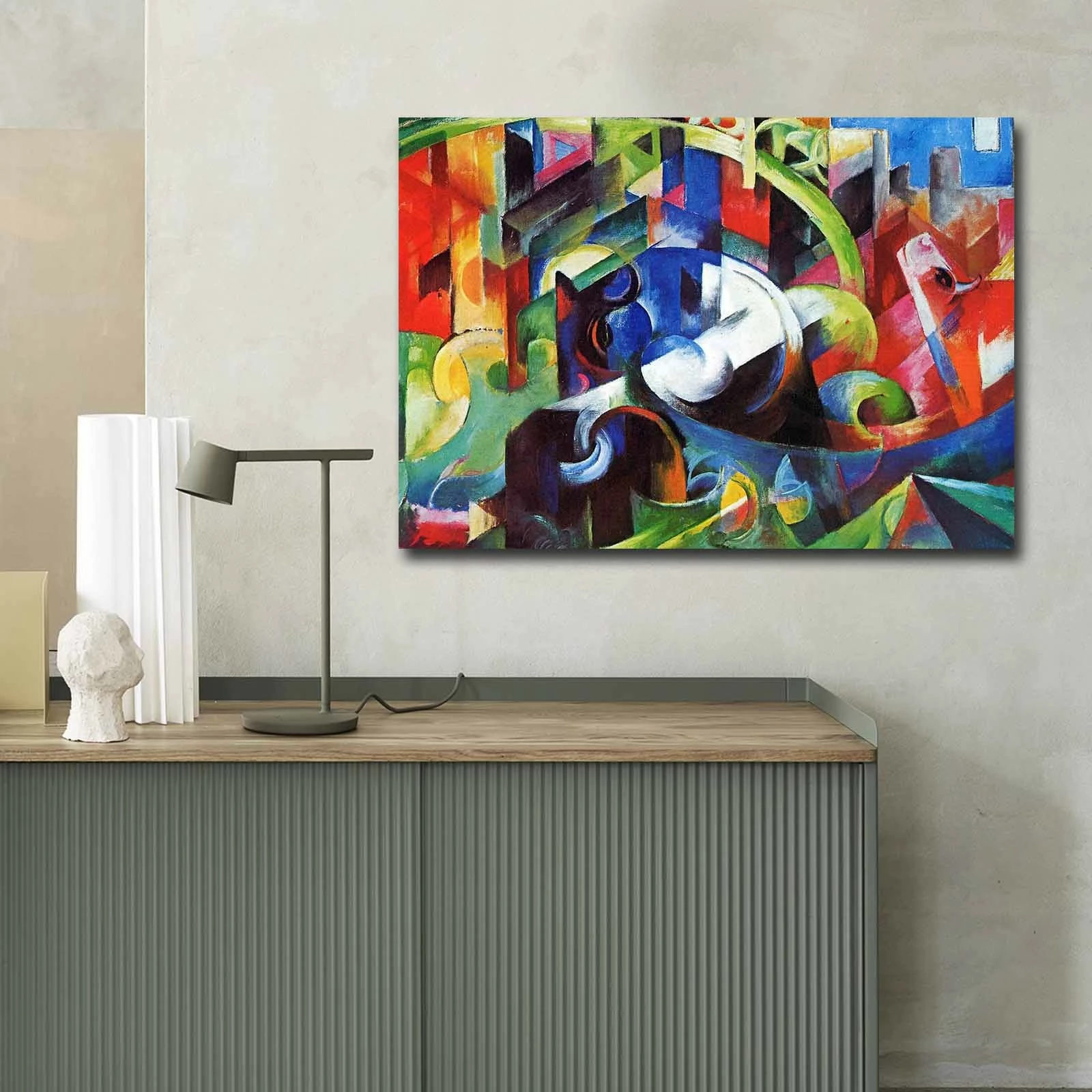 Pikturë dekorative në kanavacë, art i Franz Marc, shumëngjyrëshe, 70x100cm, 70100FAMOUSART-033