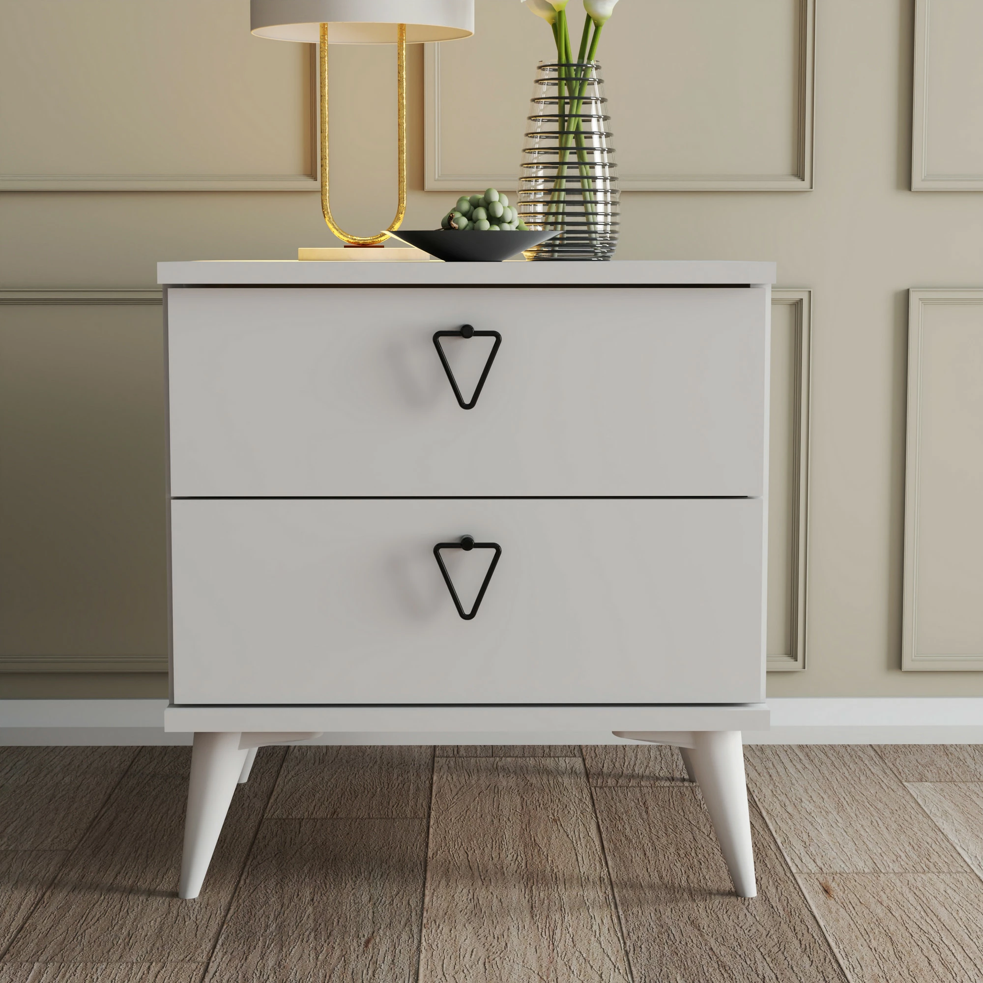 Komodinë natës Hanah Home, Versa-Ce 3634, e bardhë