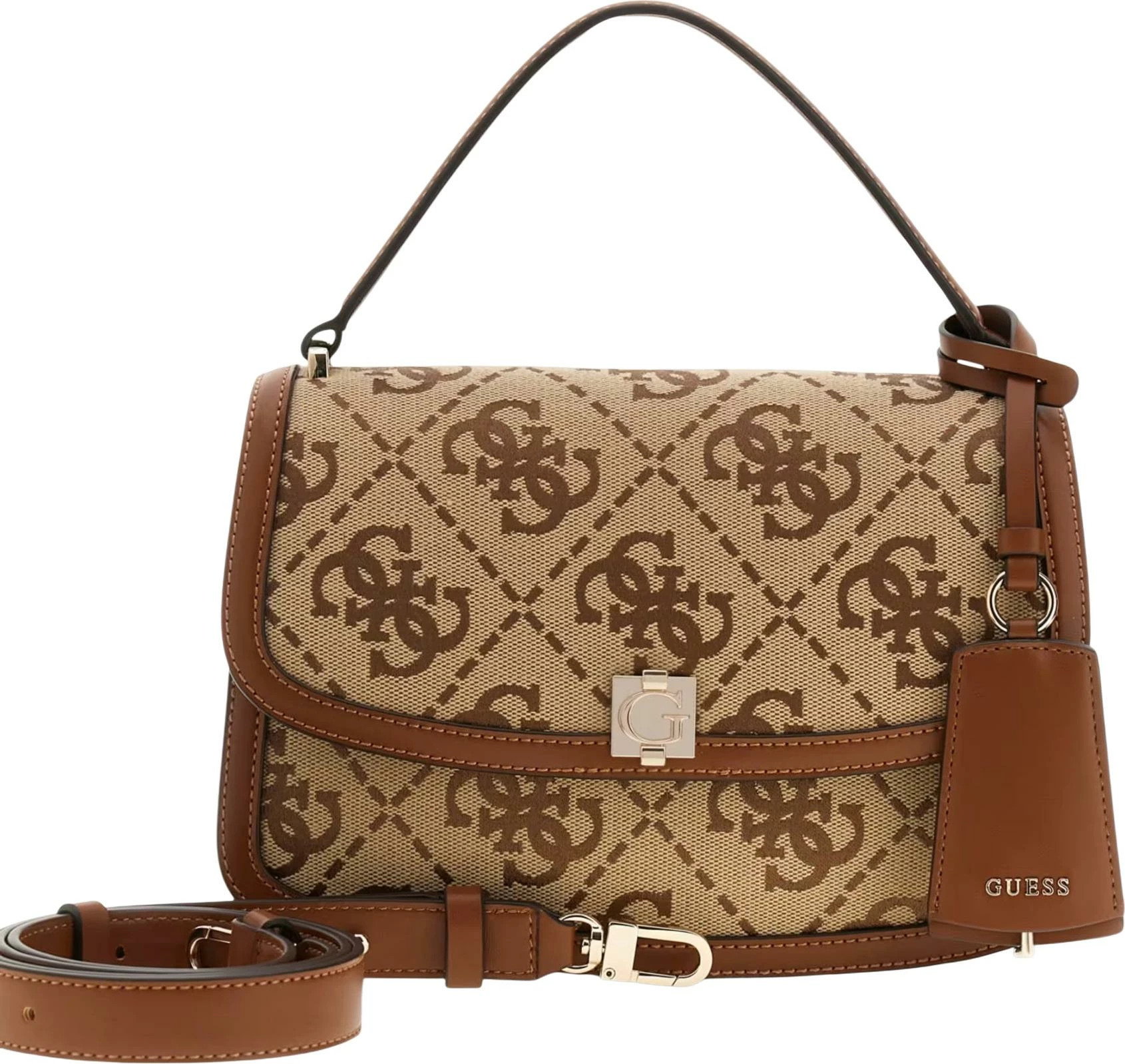 Çantë krahu Guess Audrey Logo SML GFRN HWJG97 55210 për femra, latte