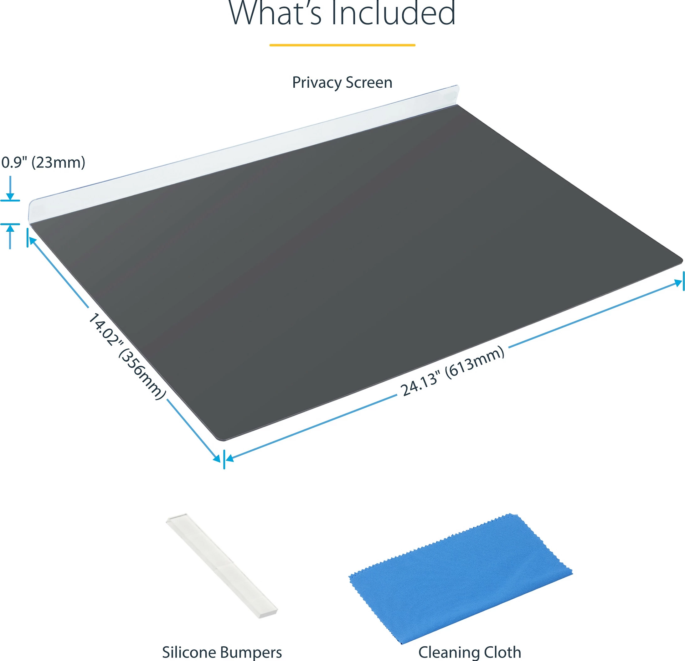 Filter privatësie për monitor StarTech, 27" 16:9, top hanging, glossy, blue light filter, i zi