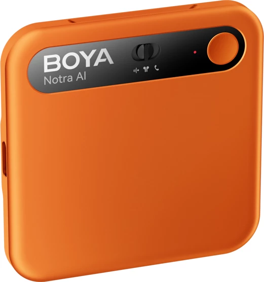 Regjistrues zëri BOYA Notra AI, 64GB, Bluetooth/USB-C, MagSafe, portokalli