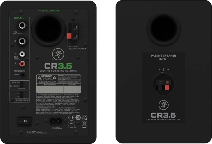 Monitorë studio Mackie CR3.5, aktiv, 50 W, të zinj, set prej 2 copë