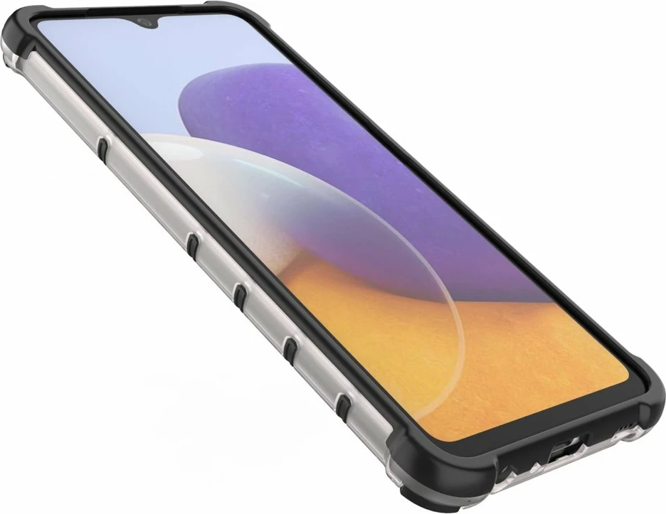 Mbështjellës Hurtel Honeycomb Case armor për Samsung Galaxy A22 4G, Transparent
