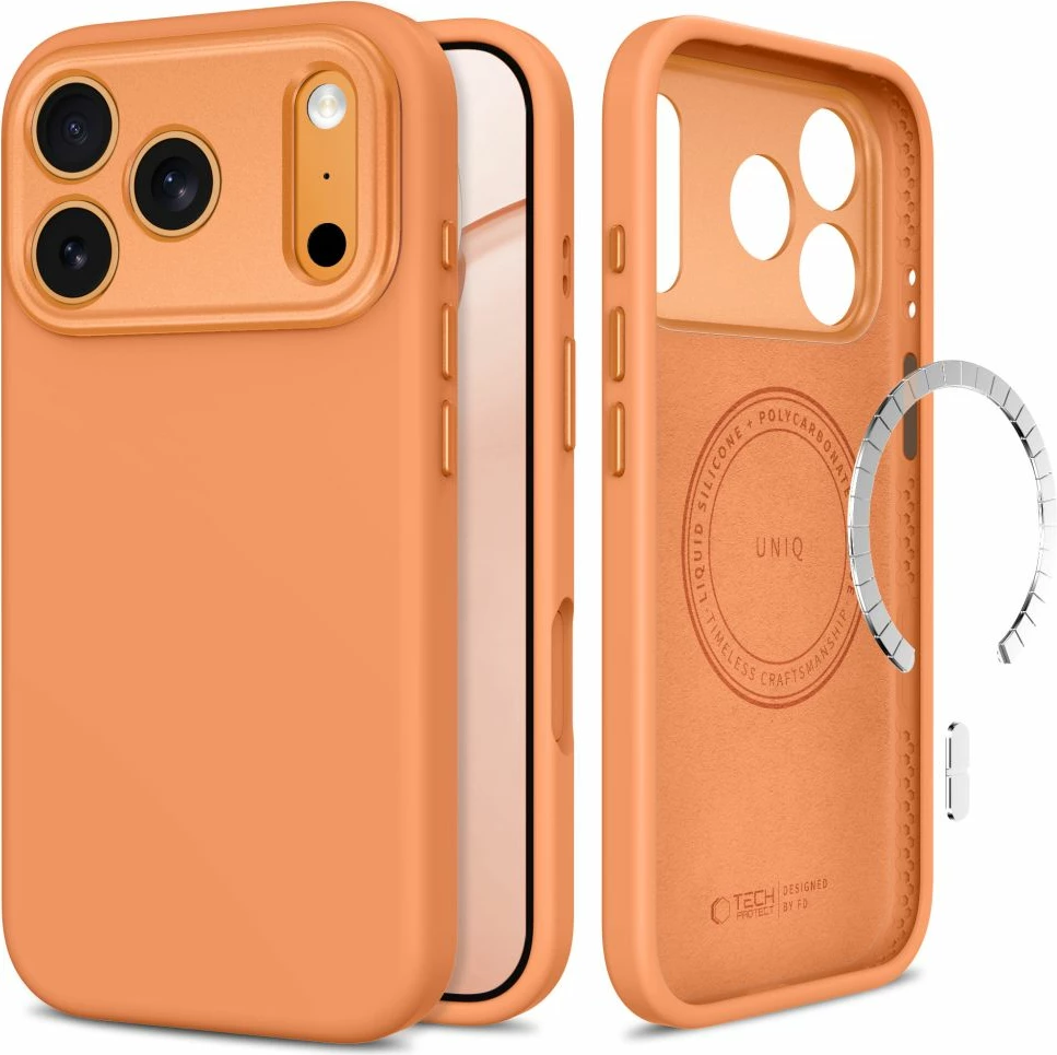 Mbështjellës Tech-Protect Uniq MagSafe CC për iPhone 18 Pro Max / 17 Pro Max, MagSafe, Camera Control, Portokalli