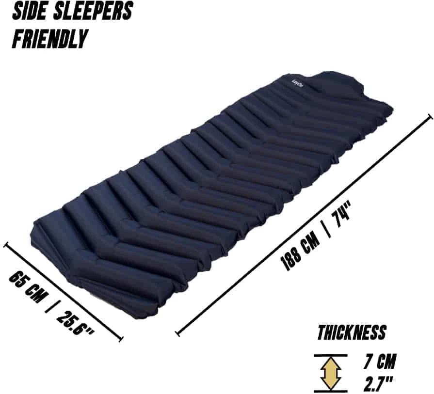 Dyshek kampingu LayOn LAYON 188 x 65 x 7 cm, AirFlow, R-value 1.4, jeshile