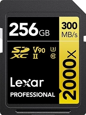Kartë memorie Lexar SDXC, 256GB, Professional 2000x UHS-II U3, e zezë