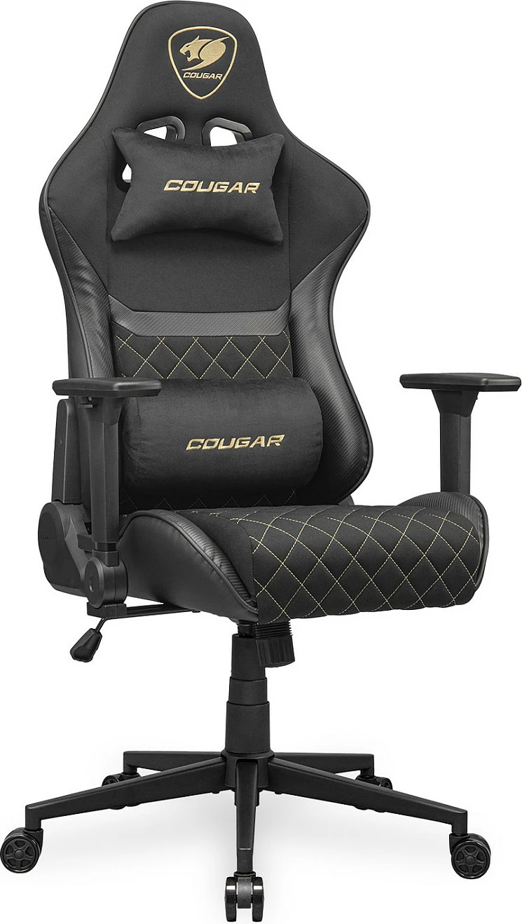 Karrige gaming Cougar Armor One V2 Gold F, PVC/Stof, e zezë