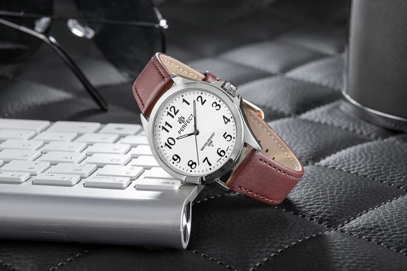 Orë dore për meshkuj PERFECT GXB412-02, kafe
