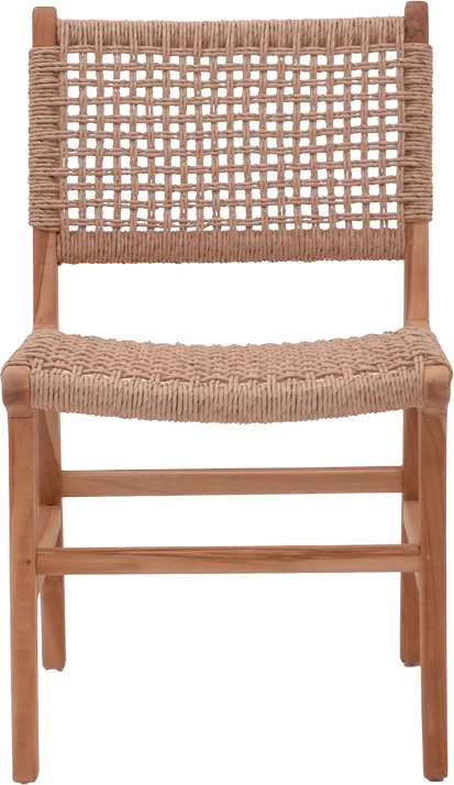 Karrige Sponze, skelet dru teak dhe litar sintetik, ngjyrë natyrale, 50x58x85cm