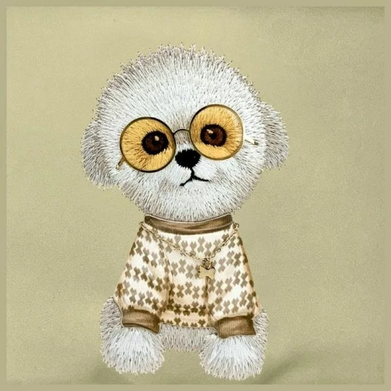 Çantë krahu Nimmy Crossbody Glasses Cool Dog, e gjelbër