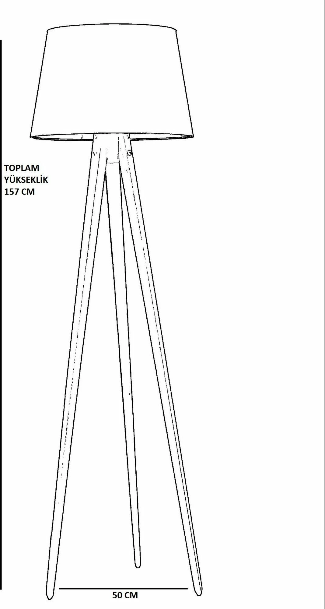 Llambë dyshemeje Opviq, tripod, e zezë, abazhuri i zi