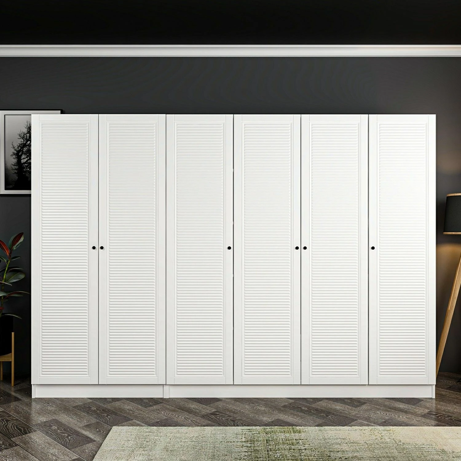 Dollap Skye Decor, kale mebran, 8393, i bardhë, 270x190x52cm