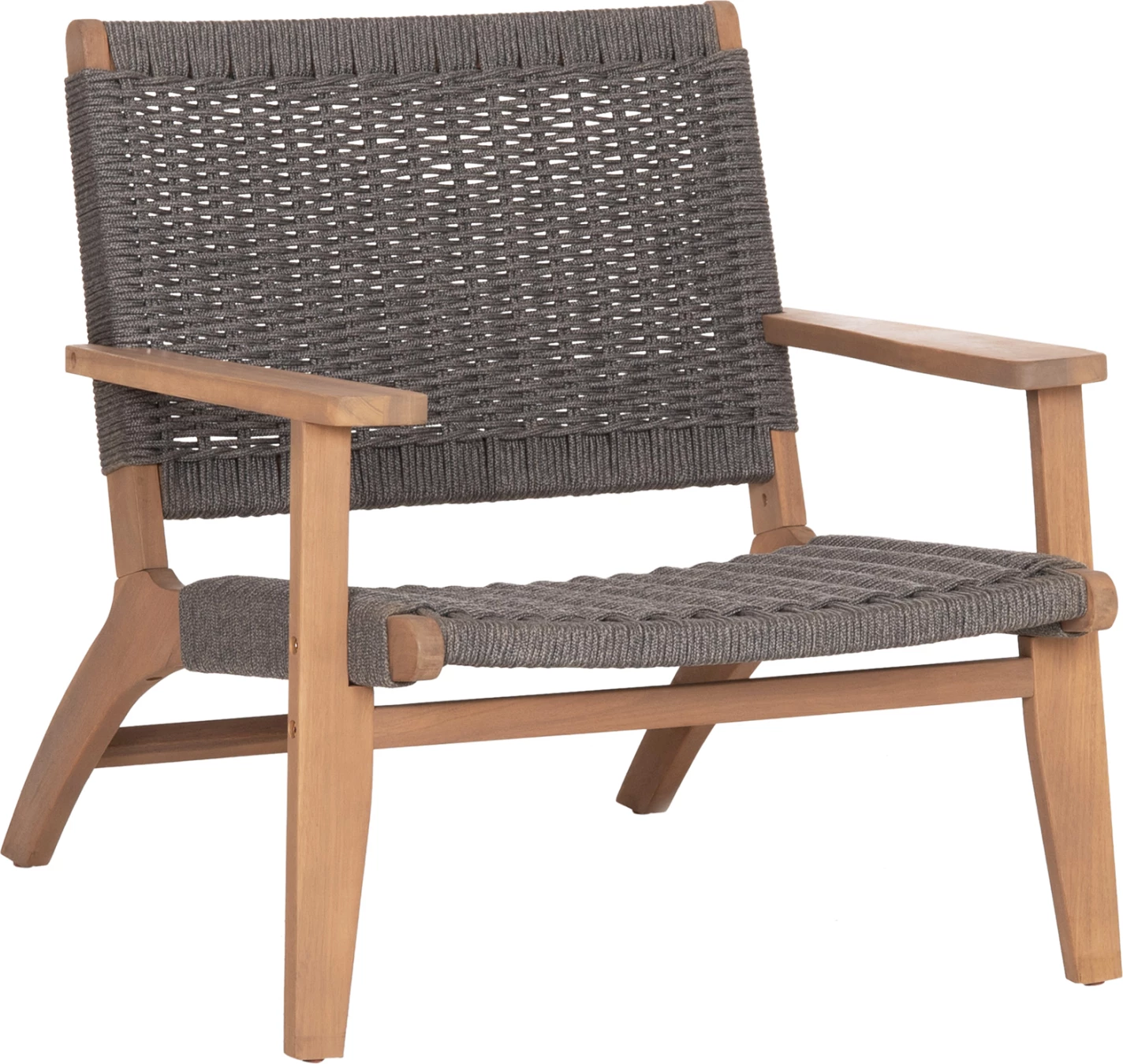 Karrige lounge Monter, dru akacie natyral, litar gri, 78x62x67cm