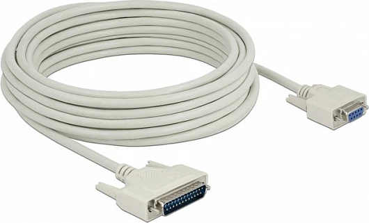 Kabllo seriale DeLOCK D-Sub DB25 mashkull në DB9 femër, 10 m, bezhë