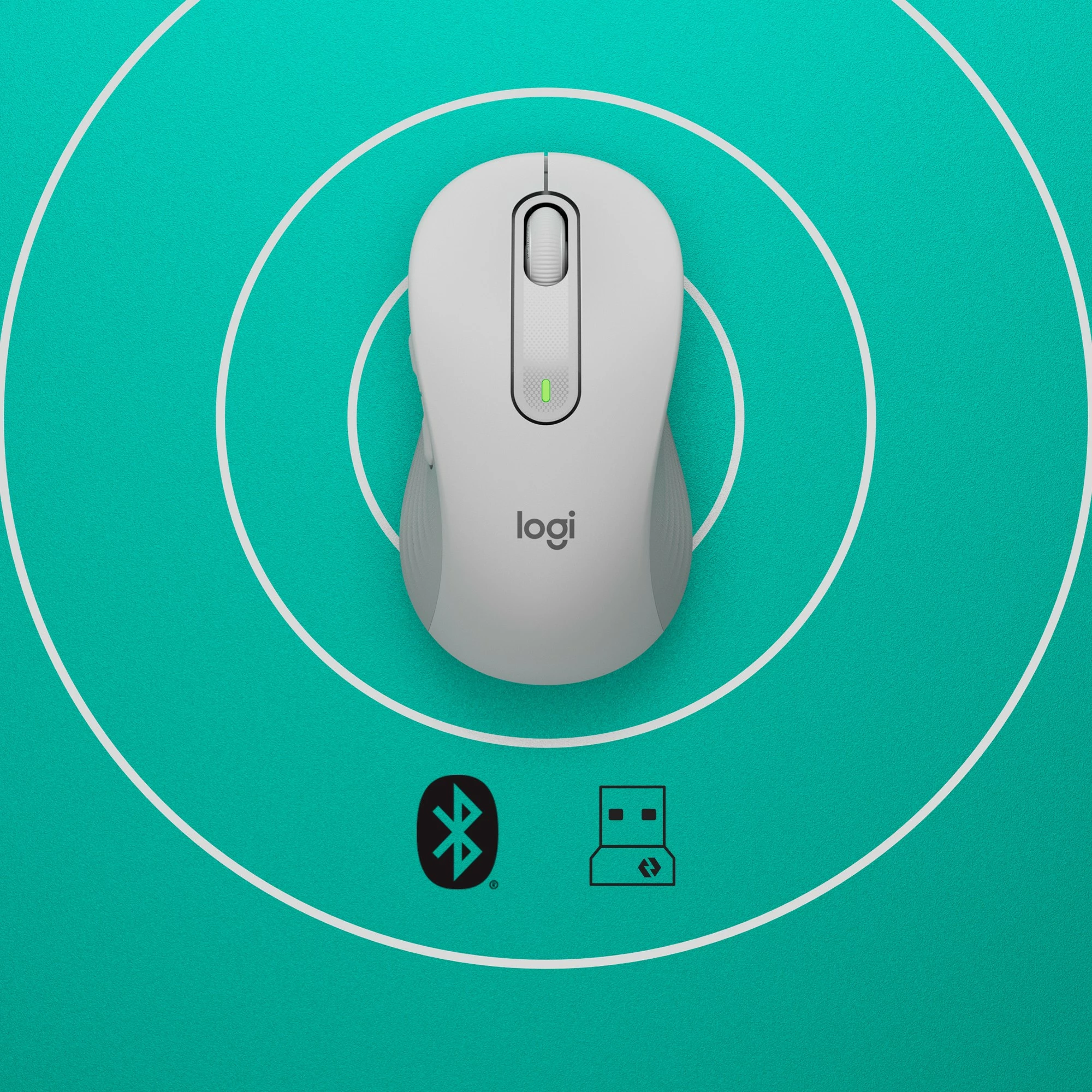 Maus Logitech Signature M650 L, Wireless, 4000 DPI, Bardhë