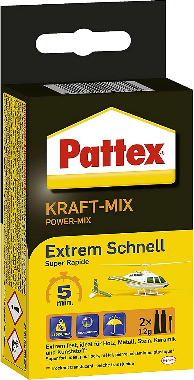 Ngjitës dykomponentësh Pattex Kraft-Mix, 2x12 g, tharje e shpejtë 5 min