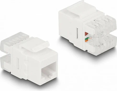 Modul Keystone DeLOCK LSA RJ45/RJ11 Cat.6, set 3 copë, zi/bardhë