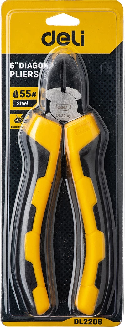 Darë diagonale Deli Tools EDL2206, 6 inç, e verdhë