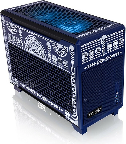 Kasë Thermaltake TR100 Koralie Edition, Mini-ITX Mini Tower, USB-C, Cobalt Blue