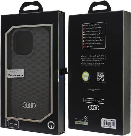 Mbështjellës Audi IML Stitching Pattern MagSafe për iPhone 16 Pro 6.3", zi