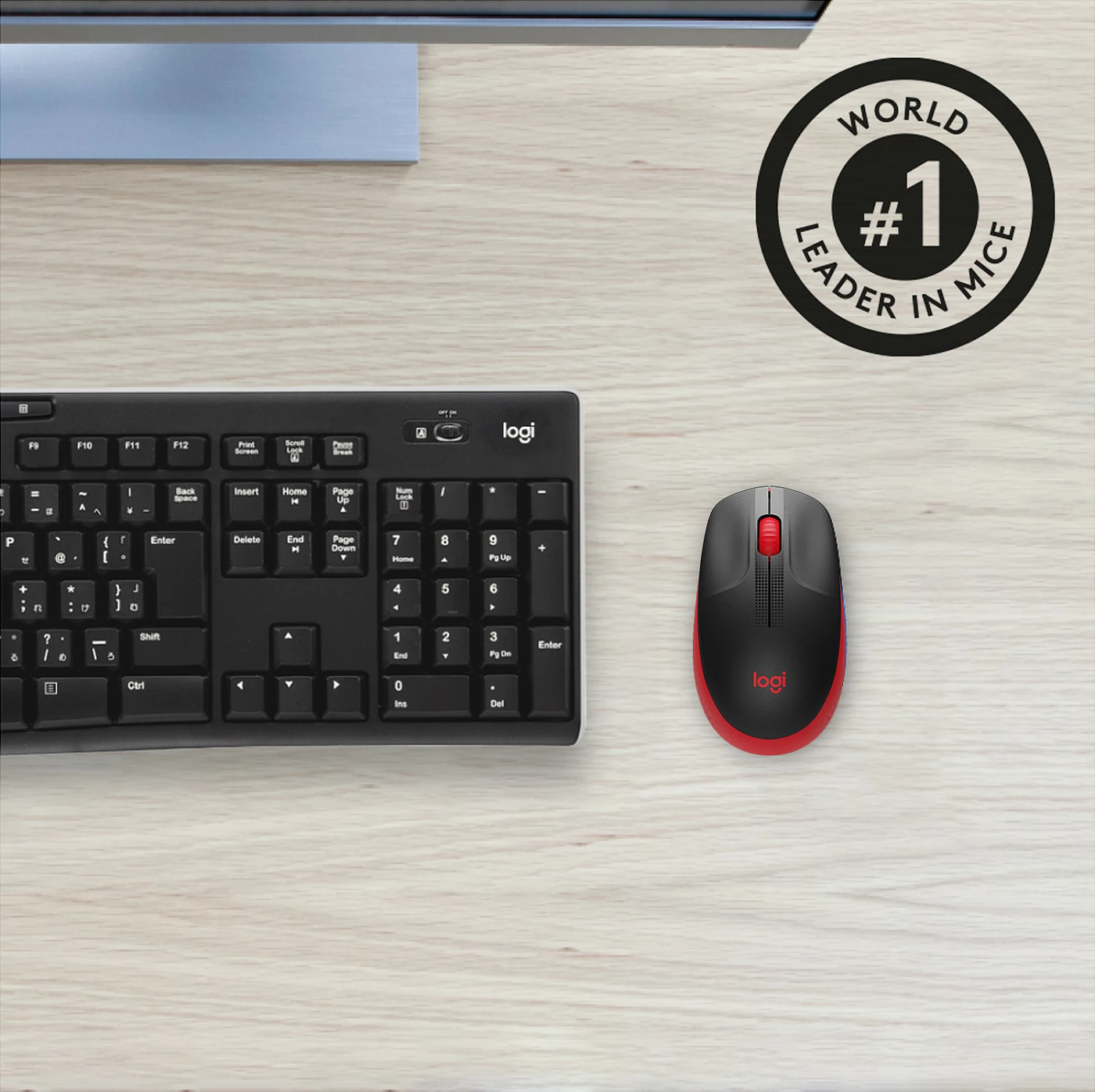 Maus Logitech M190, Wireless, 1000 DPI, i zi, i kuq