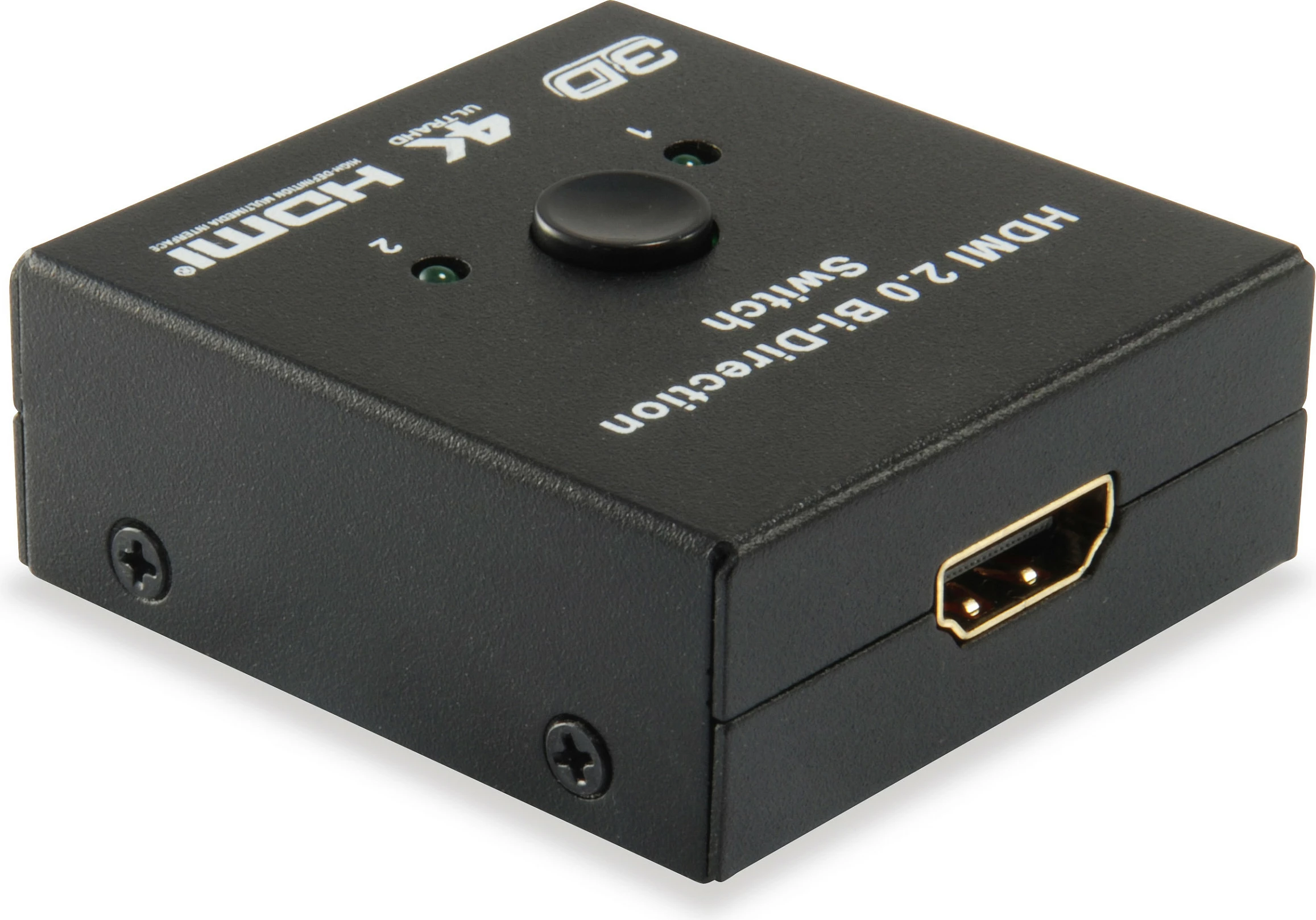 Switch HDMI bi-drejtimësh EQUIP HDMI 2.0, 2x HDMI In 1x HDMI Out, 4K/3D, i zi