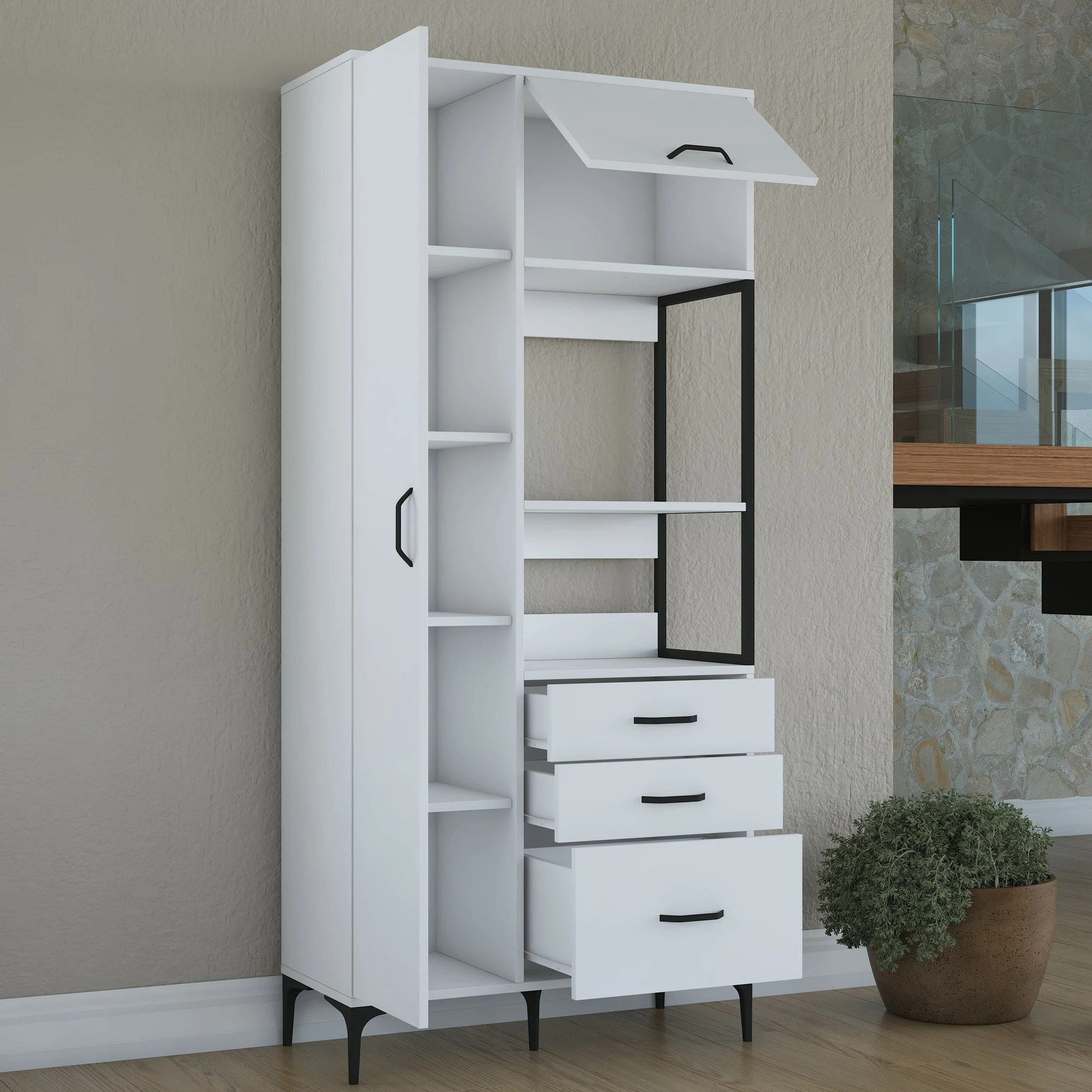 Dollap shumëpërdorimësh Hanah Home, JE112 - 2958, i bardhë