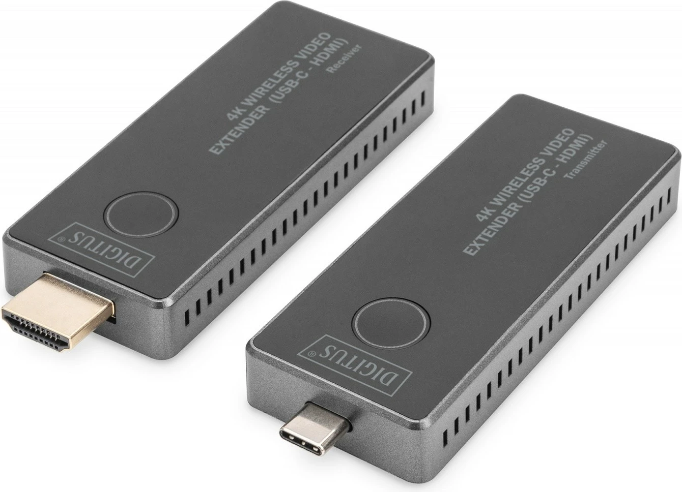 Set wireless HDMI extender Digitus DS-55324, UHD 4K, 30m, USB-C, zi/argjendtë