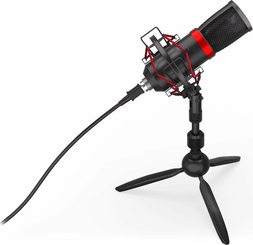 Mikrofon Endorfy Solum Streaming T EY1B003, USB, kardioid, me tripod, zi/kuqe