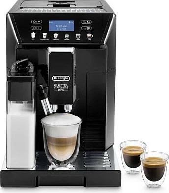 Aparat ekspres kafeje DeLonghi Eletta Cappuccino Evo ECAM46.860.B, automatik, me mulli, 15 bar, 2L, i zi