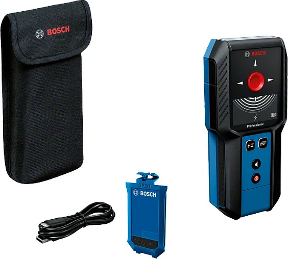 Detektor muri Bosch GMS 120-27 Professional, bateri Li-Ion 3.7V 1.0Ah, IP54, blu/zi
