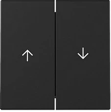 Kapak butoni dyfish GIRA 3294005 System 55, me shigjeta, mat, i zi