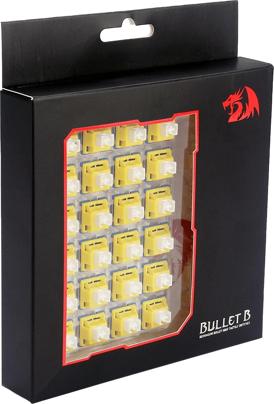 Switch-a mekanikë Redragon Bullet-B A113, tactile (ekuivalent MX Blue), paketë 24 copë, blu/verdhë