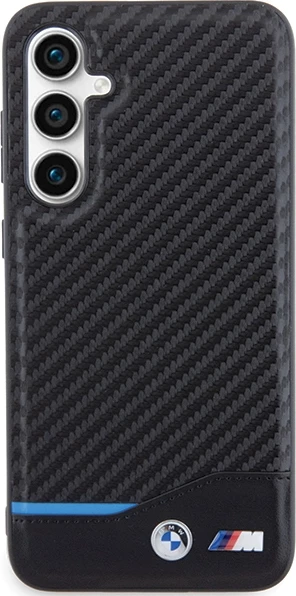 Mbështjellës BMW Leather Carbon për Samsung Galaxy S23 FE, i zi
