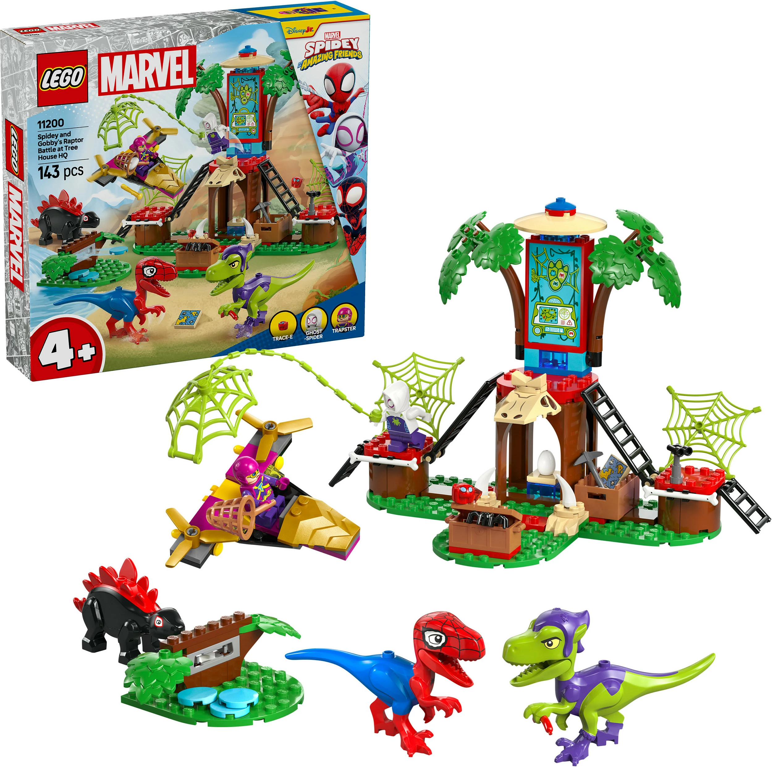Set ndërtimi LEGO Marvel 11200 Spidey-Rex vs Gobby-Raptor, 143 pjesë, multikolor